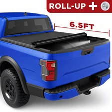 6.5FT Soft Roll-Up Truck Bed Tonneau Cover For 2015-2025 Ford F-150 Waterproof