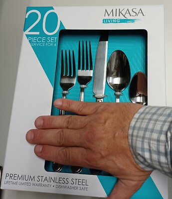 Mikasa Living Kelby Premium Stainless Steel Flatware Set 20pcs 