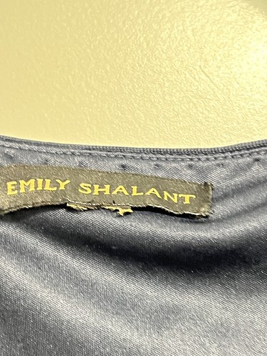 Paillettes Emily Shalant collo a V foderato blu (34"" busto x 19"") ballo di fine settimana - Foto 7 di 10