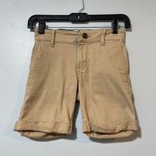 There Abouts Boys Khaki Chino Shorts Size 7 Elastic Waist 4 Pockets