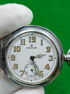 vintage EDOX Pocket watch SWISS 17 JEWELS
