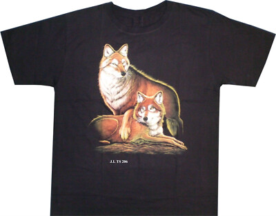 T-Shirts HEROBUFF Shirt mit 2 Wölfen - Wolf  - beidseitig farbig - M-XXL