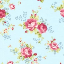 Ellie By Brenda Riddle For Moda - Blue Cottage Rose  #18760-12