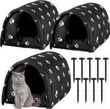 3 Pcs Cat Houses for Outdoor Cats Large 21.3 X 16.5 X 14.2 Inches Winter Weather