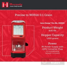 Hornady Auto Charge Pro Powder Measure Dispenser 1000 gr Reloading 050053