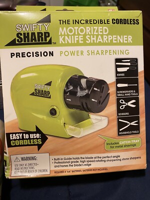 NIB swifty sharp motorized knife sharpener cordless precision power sharpening