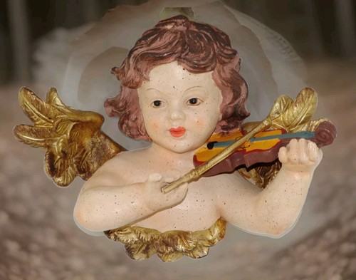 Wandfigur Engel Barock Wanddeko Engelfigur Putte Wandengel gold Skulptur Figur - Bild 3 von 3