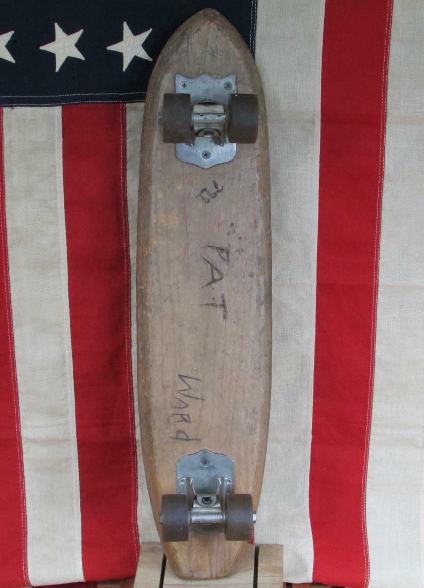 Vintage 1960s Nash Wood Skateboard Goofy Foot Complete w/Trucks