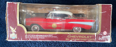 1957 CHEVROLET BEL AIR Fire Chief 1:18 Die Cast Collectible Car NIB Yat Ming
