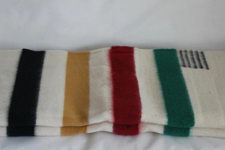 Luxus Wolldecke Handgewebt 100% Merinowolle Warm Hudson‘ Bay Style Naturbelassen - Bild 2 von 3