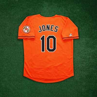 Adam Jones Baltimore Orioles Men's Alternate Orange Jersey w/ Team Patch