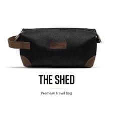 MANSCAPED® The Shed Men's Premium Quality Toiletry Bag, PU Leather Dopp Kit