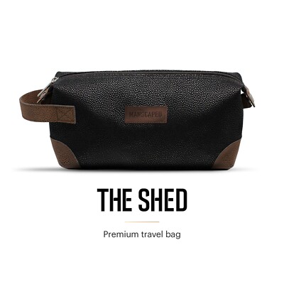 MANSCAPED® The Shed Men's Premium Quality Toiletry Bag, PU Leather Dopp Kit 