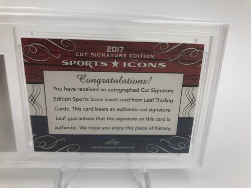 BOB ST. CLAIR RARE/3 CUT AUTO Card 2017 Leaf Sports Icons Signed SF 49ERS HOF - Picture 3 of 9