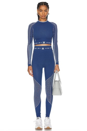 Amiri Seamless Leggings Dark Blue XS/S NWT $490 - Picture 4 of 4