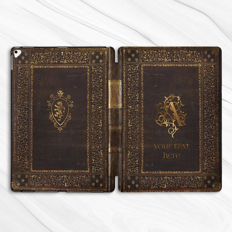 Custom Text Monogram Old Book Case For iPad 10.2 Air 3 4 5 Pro 9.7 11 12.9 Mini - Image 4 of 4