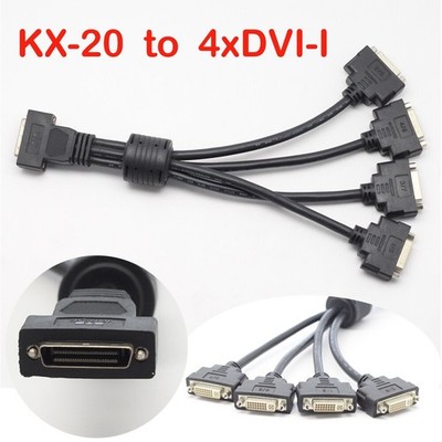   M9140 LP PCIe x16 4-screen Adapter Cable for KX-20 to 4 x DVI-I Quad Head *pt