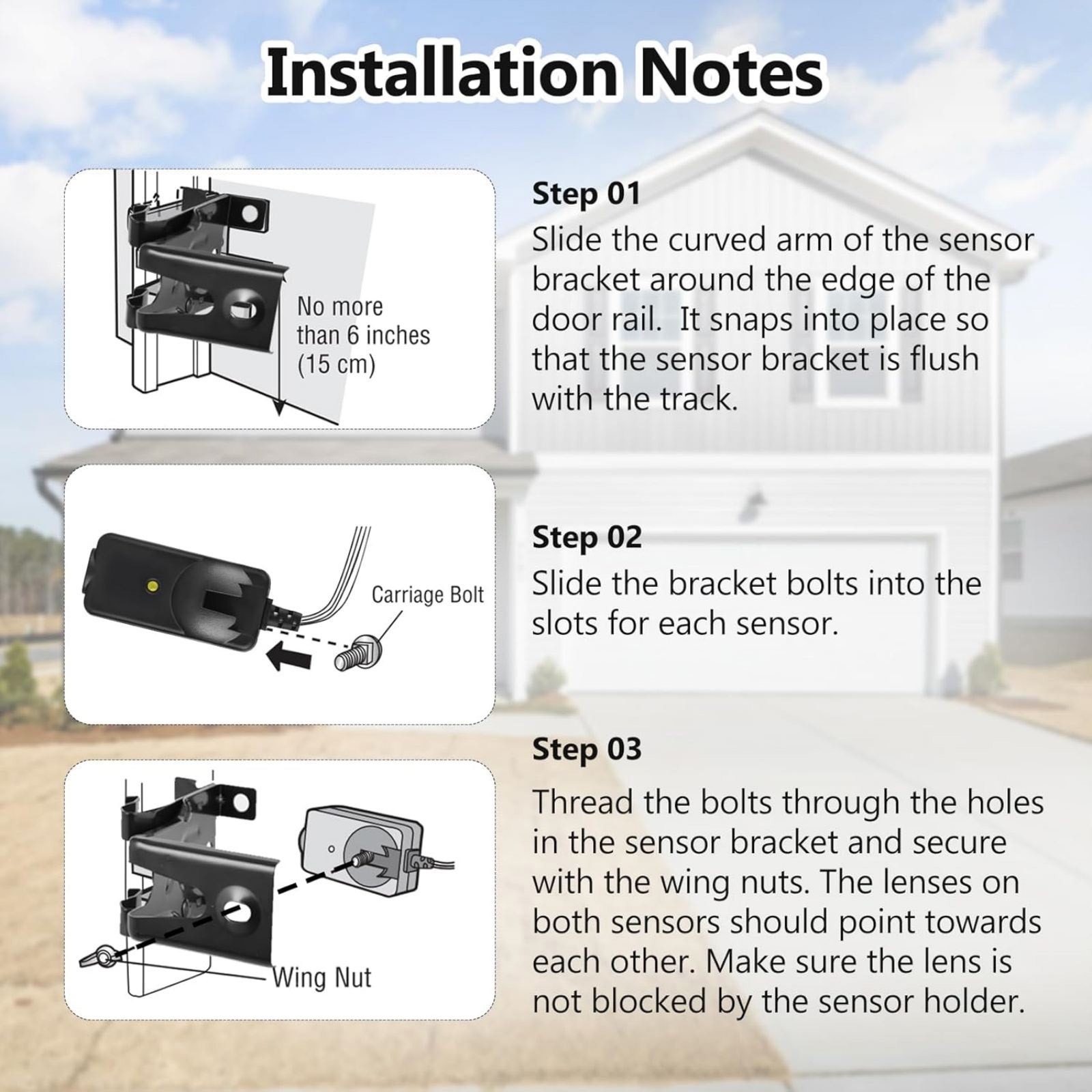 012381050345 Safety Sensor Kit For Craftsman/Chamberlain/Liftmaster Garage Door