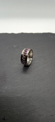 Herren Damen Fidget Ring Edelstahl Spin Kette Regenbogen Mehrfarbig ADHS...