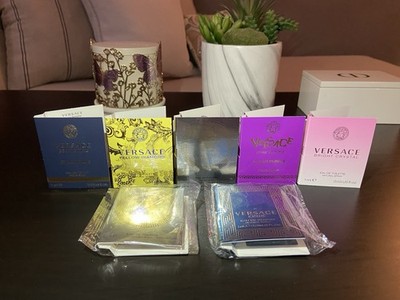 VERSACE Perfume Sample 7-Pc Set Bright Crystal Yellow Diamond Eros Dylan NEW!