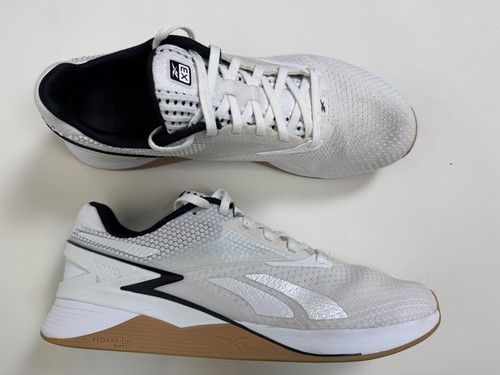 Reebok Nano X3 Training Shoes Mens Size 10 White Gum Mesh CrossFit Sneakers