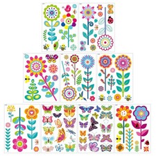 Flower Window Clings Double Sided Flower Butterfly Decals Removable