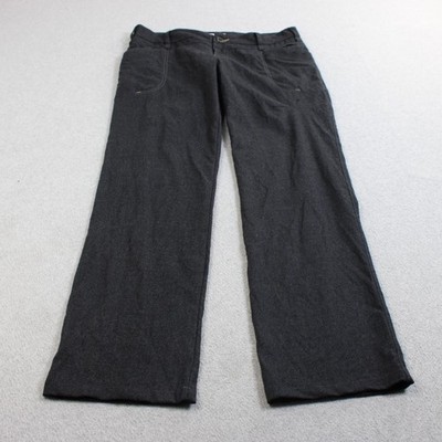 Ibex Wool Pants Women 8 Gray Straight Stretch Casual Travel Outdoor Holes READ