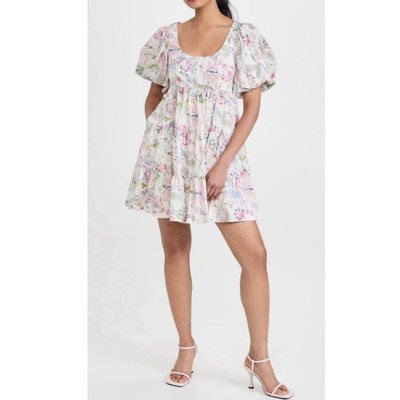 NWT - CINQ À SEPT 'Ethel' Puff-Sleeve Floral Mini-Dress, Celeste Multi - Size 4