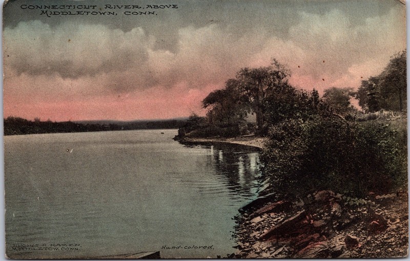 PC6651 CT Connecticut Middletown River Scene Middlesex County Postcard