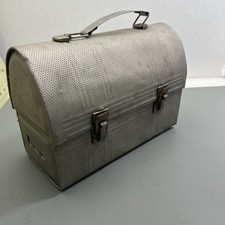 VTG 1950s Classic Dome Lunch Box Aluminum Metal Made In USA