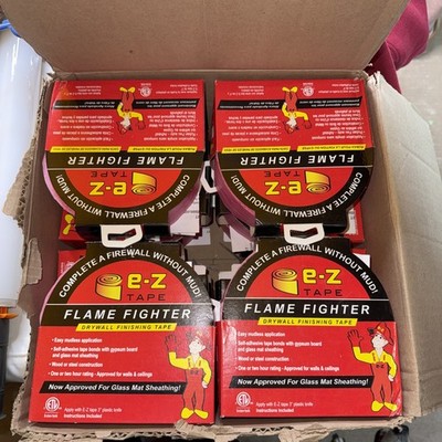 E-Z Drywall Flame Fighter:  Fire Tape for  250-ft w/ Knife Case of 12 SEALED NEW