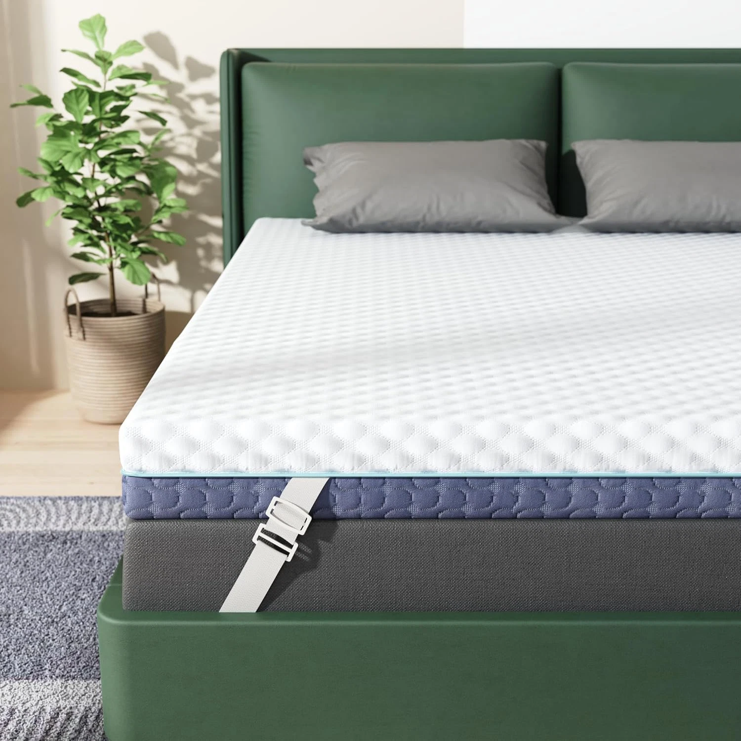 2" Twin XL Memory Foam Mattress Topper for Back Pain Relief & Comfort