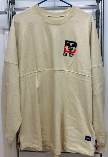 Disney Parks Walt Disney World Character Letter Beige Spirit Jersey Adult L NWT