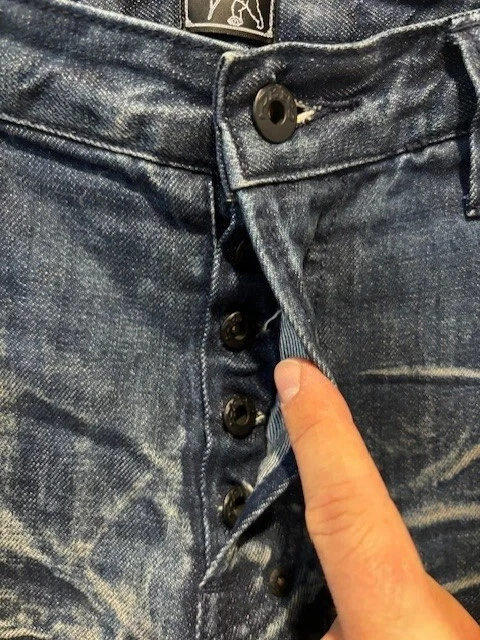 NWOT $398 PRPS GOODS CO E79P69X BARRACUDA INDIGO VINTAGE DIRTY WASH JEANS 34 W36 - Image 4 of 4