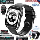 AMOLED CURVED DISPLAY SMART WATCH 2.04" BLUETOOTH WATERPROOF MAGNETIC CHARGING