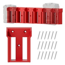 M18 Battery Holder 6Pack Wall Mount for Milwaukee Storage Rack Red