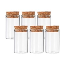20ml Test Tubes, 6pcs 1.97x1.18 Glass Test Tube Containers with Cork Stopper