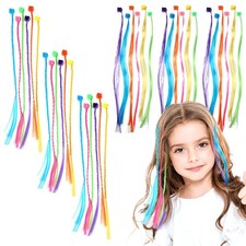 36 Pack Colored Hair Extensions for Girls, Clip-In, 33cm Length