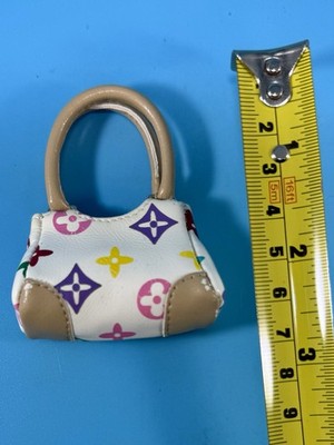 Mini Designer-Style Handbag for Dolls   Multicolor Monogram Purse 3.5 