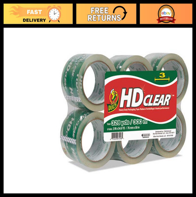 Heavy-Duty Clear Packaging Tape 3'' x 55yds - 6 Rolls for Moving & Shipping