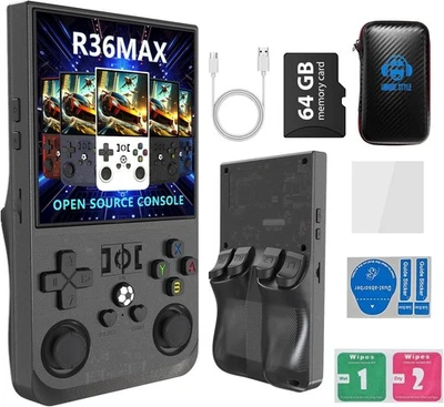 2025 New Upgraded R36MAX Retro Handheld Game Console, 128GB Mini Video Game