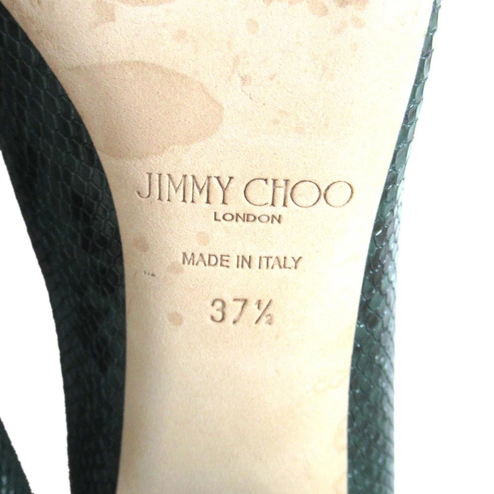 Jimmy Choo Python Embossed Square Toe Pumps Green… - image 10