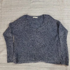 Abercrombie & Fitch Sweater XS/S Gray Fuzzy Eyelash Chic Elegant Soft AF Shimmer
