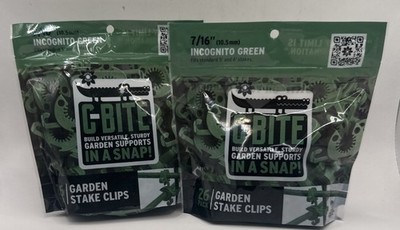 2 Bags C-Bite Garden Stake Clips 26 Pack = 52 Green 7/16'' (10.5mm) Plant Support