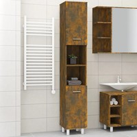 Badschrank Hochschrank RäUchereiche 30X30X179 Cm Holzwerkstoff