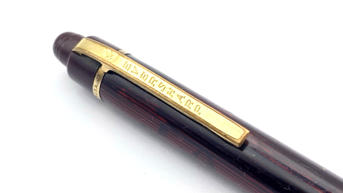 VINTAGE EVERSHARP DEMI SKYLINE PENCIL IN RED MODERN STRIPE MADE IN USA 1940S - Picture 2 of 6