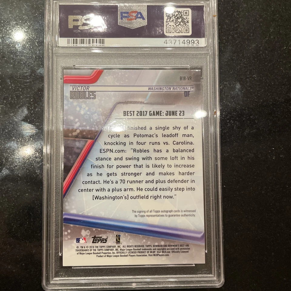 2018 Bowman's Best - Best of 2018 Autographs Victor Robles #B18-VR PSA 10 - Image 2 of 2