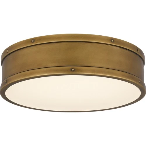 Quoizel QFL5224 Ahoy 16"W Flush Mount Drum Ceiling Fixture - Brass - Picture 1 of 9