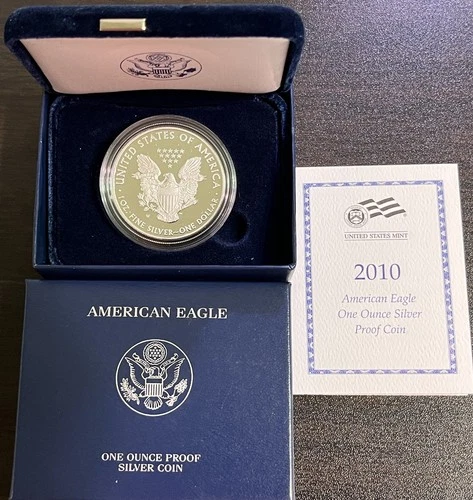 2010 W American Eagle One Ounce Silver Proof Coin w/Box and COA