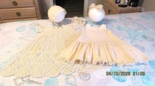 CROCHET 5PC CHRISTENING GOWN SET-NEW-SIZE 4 TO 6 MONTHS